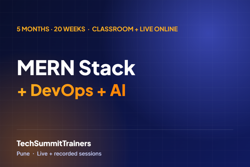 MERN Stack + DevOps + AI course at TechSummit Trainers, Pune